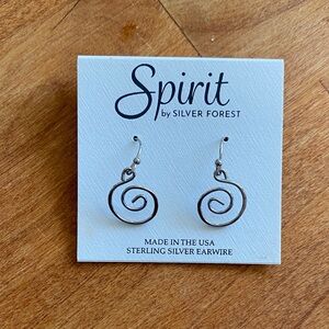 Spirit by Silver Forest Sterling Silver Earwire Swirl Dangle Earrings New!